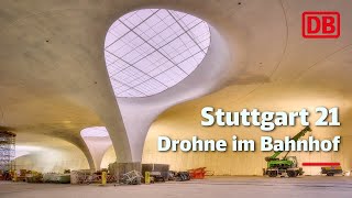 Stuttgart 21 Der ganze Hauptbahnhof im Drohnenflug [upl. by Ayr954]