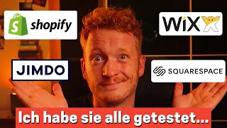 Onlineshop erstellen  Vergleich von Shopify Wix Jimdo vs Squarespace [upl. by Sivle877]