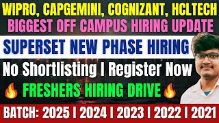 Wipro Capgemini Cognizant HCLTech Official Freshers OFF Campus Drive 2025 2024 2023 2022 2021 [upl. by Behrens380]