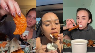 🍗WINGSTOP MUKBANG ASMR🍗 I tiktok compilation PT 2 [upl. by Yenar]