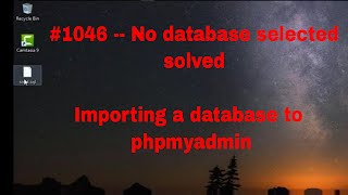 how upload a database to phpmyadmin  how to solve  No database selected error  1046 fixed [upl. by Felicie829]