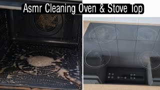 ASMR Cleaning Oven Stove Brushing Scrubbing amp Spraying SoundsNo Talking [upl. by Irrehs]