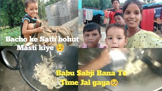 Sabji Banate Time Babu Ka Haath Jal Gaya 😭  Miss Krishu Vlogs  YouTube Video 😍 [upl. by Ronny26]