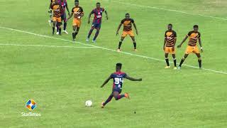 ASHANTI GOLD VS LEGON CITIES ISSAKA MOHAMMED DRAWS FIRST BLOOD IN THE 39TH MINUTE FOR THE ROYALS [upl. by Niawtna]