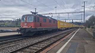 Güterzug Durchfahrt Bassersdorf eisenbahn train trainspotting zug fy güterzug sbb [upl. by Bannerman]