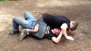 Elijah and Michael wrestling at camp [upl. by Kesley]