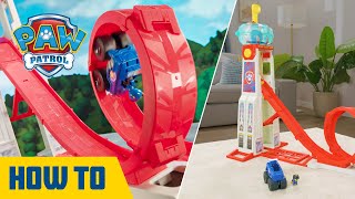 Rescue Wheels Super Loop Tower HQ HowTo Play  PAW Patrol  Toys for Kids [upl. by Anihpesoj]