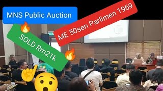 Suasana lelongan di MNS Public Auction syiling 50sen Parlimen ME 1969 sold 21k [upl. by Enrichetta39]