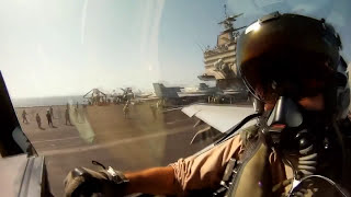 F18 Catapult Launch  Cockpit View  HD 1280x720 [upl. by Akihdar]