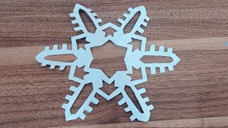 Snow flake makingchristmas decoration paper snowflake beautiful snowflake [upl. by Crabb729]