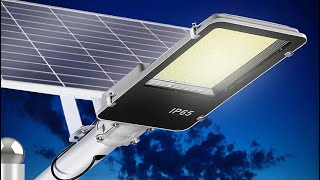 1000W Solar Street Light Outdoor 100000 Lumens Street Lights Solar Powered Dusk to Dawn Flood [upl. by Atinuj]