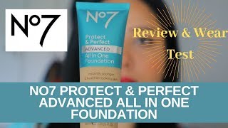 No7 Protect amp Perfect Advanced All in One Foundation  REVIEW amp 10 HOUR WEAR TEST [upl. by Oidale]