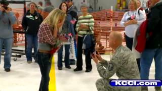 Airman surprises girlfriend on return home [upl. by Ayyidas]