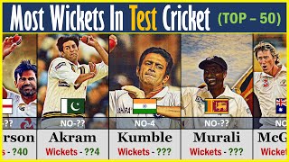 Most Wickets in Test Cricket  Top 50  Cricket List [upl. by Heyes]