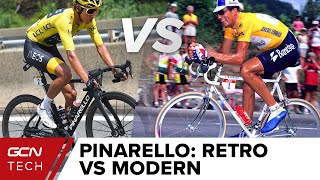 Retro Vs Modern Pinarello Pro Bikes  Miguel Indurain Vs Egan Bernal [upl. by Odranreb]