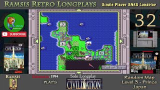 Sid Meiers Civilization  1994  SNES  Prince  Random  Japan  Episode 32 [upl. by Leesa]