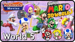 Super Mario 3D World  World 5 100 Multiplayer Walkthrough [upl. by Assyn]