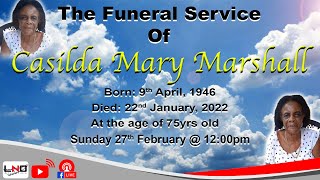 The Funeral Service of Casilda Mary Marshall [upl. by Htebzil870]