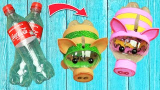 recycled craft ideas plastic bottles  How to make piglets with recycled plastic bottles [upl. by Aseek162]