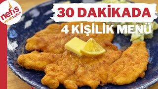 30 Dakikada 4 Kişilik Akşam Yemeği 💥 Çıtır Çıtır Tavuk Şinitzel ve Patates Salatası [upl. by Walters]