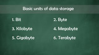 Basic units of data storage  bits bytes kilobytes megabytes gigabytes terabytes [upl. by Utica]