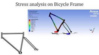 Static Structural stress analysis on Bicycle Frame  ANSYS workbench tutorials for beginners [upl. by Suter]