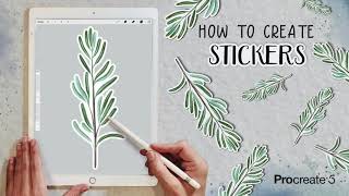 Procreate Tutorials for Beginners How to create stickers procreatetutorials digitalwatercolor [upl. by Lyssa]