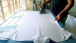 shirt ironing and foldinghow to iron a shirtsteam press ironshirt ironsteam press [upl. by Toile]