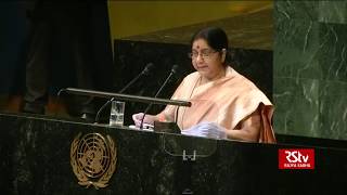 Sushma Swarajs Speech  73rd Session of UNGA [upl. by Aryt]