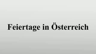 Feiertage in Österreich [upl. by Jackqueline]