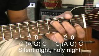 How To Play SILENT NIGHT On Guitar With 3 Chords Chord Melody Lesson Christmas EricBlackmonGuitar [upl. by Ferullo]