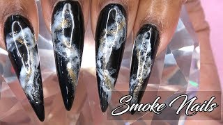 Polygel Nails Update Smoke Nails Infill and Redesign  Polygel Nail Tutorial [upl. by Orabelle]