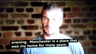 David Beckham sends message of support to One Love Manchester Benefit Concert [upl. by Rondon251]