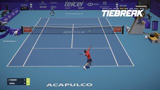 TIEBREAK  Rafael Nadal Vs Roger Federer I Acapulco Arena PS5 [upl. by Tiffie]