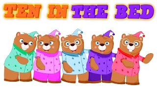 Ten in the Bed Nursery Rhyme with Lyrics  Educational Nursery Rhyme for preschoolers WooHoo Rhymes [upl. by Ailima658]