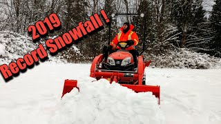 Plowing record snowfall with the Kubota BX23S sub compact tractor [upl. by Charil]