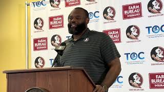 FSU Football  OC Alex Atkins on running the ball on VT Syracuse defensive scheme and more [upl. by Uchish289]