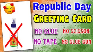 26 january greeting card  republic day card making  26 january card making  Gantantra diwas card [upl. by Yrrat]