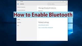 How to Enable Bluetooth in Windows 10 [upl. by Holmann]