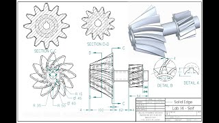 Learning Solid Edge  Lab 14 Helical and Spiral Bevel Gears [upl. by Aliekat645]