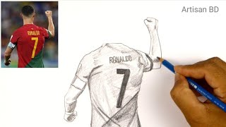 Drawing of Cristiano Ronaldo Ronaldo Pencil Sketch Cr7 From FIFA World Cup Qatar 2022 [upl. by Neelhtak779]