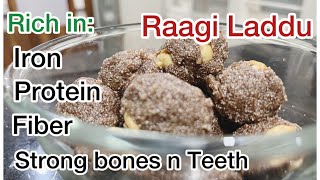 Only four ingredients high protein and healthy Ragi laddu homemade [upl. by Harragan]