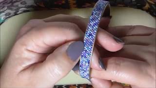 Lets Get Beading Peyote Bangle For Beginners [upl. by Ibrik]