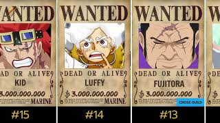 THE 30 HIGHEST BOUNTIES IN ONE PIECE RIGHT NOW LUFFY ONLY RANKS 14TH [upl. by Nirik]