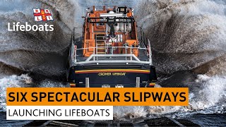 Six Spectacular Slipways  Launching Lifeboats at the RNLI [upl. by Tnarb]