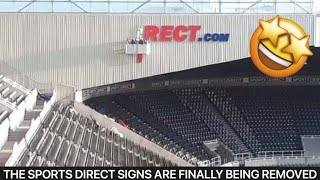 LEAKED PHOTO SPORTS DIRECT SIGNS ARE BEING REMOVED AT ST JAMES PARK [upl. by Henri768]