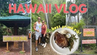 Largest Prime Rib at Haleiwa Joes and Hiking Manoa Falls in 4K [upl. by Anital618]