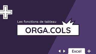 La fonction ORGACOLS  Tuto Excel [upl. by Babbie]