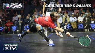 Squash Greg Gaultier Top 5 Rallies [upl. by Amund585]