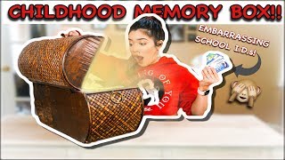 OPENING MY CHILDHOOD MEMORY BOX  EMBARRASSING SCHOOL IDS [upl. by Otinauj267]